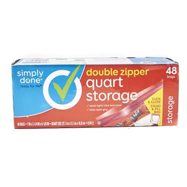 Simply Done Double Zipper Quart Storage Bags