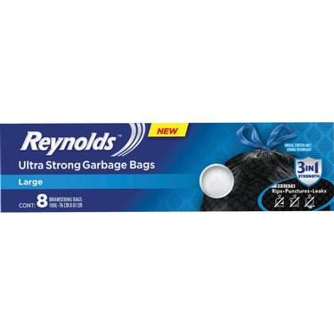 Reynolds Consumer Pr Contractor Trash Bags, Heavy Duty, Gray, 22-Ct - 45  gal 133143